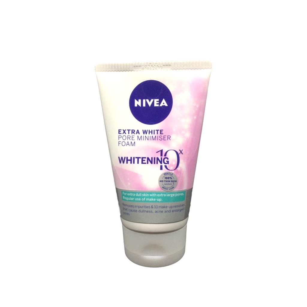 Nivea Extra White Repair Pore Minimiser Foam is top 10 facial wash, best facial cleansers in Singapore for each skin type